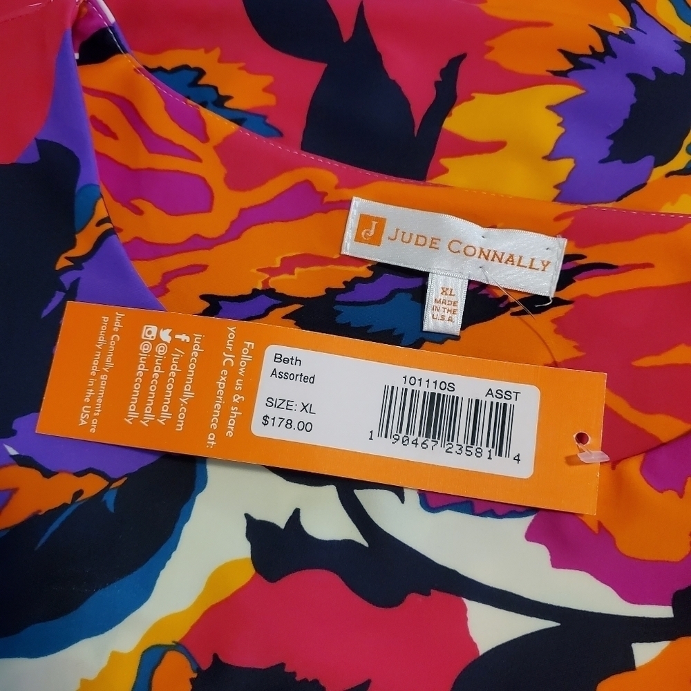 NWT Jude CONNALLY Bold Floral Print "Beth" Dress Size XL, Retail $178, Versatile - Picture 8 of 11
